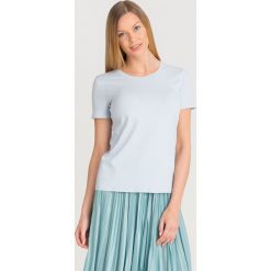T-SHIRT VAGARE Max Mara Leisure. Niebieskie t-shirty damskie Max Mara Leisure, s, z aplikacjami, z elastanu, z okrągłym kołnierzem. Za 258,30 zł.