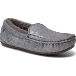 Kapcie EMU AUSTRALIA - Talia Pl Metallic W12061 Charcoal. Szare klapki damskie EMU Australia, bez wzorów, ze skóry, bez obcasa. Za 389,00 zł.