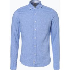 Koszule męskie: DENIM by Nils Sundström – Męska koszula z dodatkiem lnu, niebieski