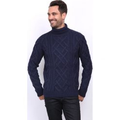 Golfy męskie: Sweter w kolorze granatowym