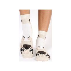 Skarpetki z mopsem. Brązowe skarpetki damskie Candysox.pl, bez wzorów. Za 30,00 zł.