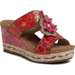 Espadryle LAURA VITA - Facyo 10 CX1198-10N Rouge. Czerwone espadryle damskie LAURA VITA, z aplikacjami, ze skóry, bez obcasa, na obcasie. Za 349,00 zł.