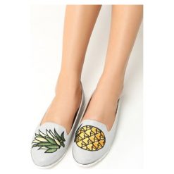 Mokasyny damskie: Szare Mokasyny Pineapple