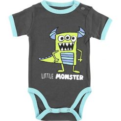 Body niemowlęce: Lazy One Little Monster Body ciemnoszary/niebieski
