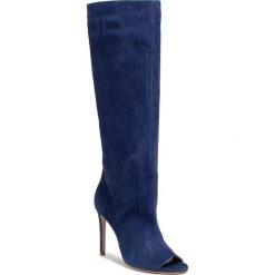 Kozaki ELISABETTA FRANCHI - SA-61B-01E2-V659 Blu Capri Y01. Niebieskie kozaki damskie Elisabetta Franchi, ze skóry, bez obcasa, bez zapięcia. W wyprzedaży za 1799,00 zł.