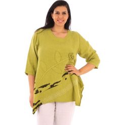 T-shirty damskie: Lniana koszulka w kolorze limonkowym