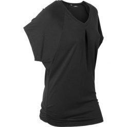 T-shirty damskie: T-shirt „wellness” z krótkimi rękawami typu nietoperz bonprix czarny