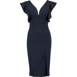 Sukienki hiszpanki: WAL G. V NECK FRILL SLEEVE MIDI Sukienka etui navy