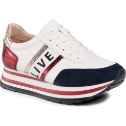 Sneakersy TAMARIS - 1-23737-24 White/Live Now 108. Białe półbuty damskie Tamaris, ze skóry ekologicznej. Za 239,00 zł.