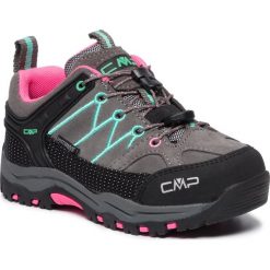 Trekkingi CMP - Kids Rigel Low Trekking Shoes Wp 3Q13244 Graffite/Auqa Mint 37UD. Szare półbuty dziewczęce CMP, na sznurówki. W wyprzedaży za 169,00 zł.
