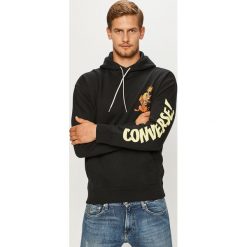Converse - Bluza. Czarne bluzy męskie Converse, s, z nadrukiem, z bawełny, z kapturem, bez rękawów, z kapturem. Za 349,90 zł.