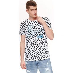 T-shirt z nadrukiem animal print. Białe t-shirty męskie Top Secret, na lato, m, z nadrukiem, z bawełny, bez kołnierzyka, krótkie. W wyprzedaży za 14,99 zł.