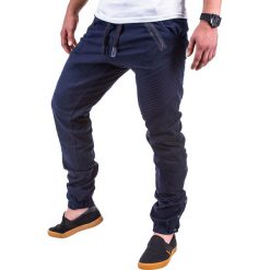 SPODNIE MĘSKIE JOGGERY P389 - GRANATOWE. Czarne joggery męskie Ombre Clothing. Za 69,00 zł.