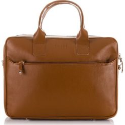 Torba męska na ramię, laptop Brodrene B12 jasny brąz - j. brązowy. Pomarańczowe torby męskie skórzane Brødrene, w paski, ze skóry, klasyczne, duże. Za 239,99 zł.