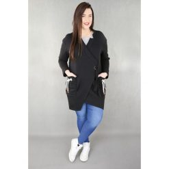 Czarna bluza kurtka dresowa casual MODA XXL. Czarne bluzy damskie Moda Size Plus Iwanek, s, bez wzorów, z dresówki, eleganckie, bez kaptura. W wyprzedaży za 69,90 zł.
