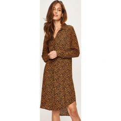 Answear - Sukienka. Żółte sukienki damskie ANSWEAR, na co dzień, s, bez wzorów, z wiskozy, casualowe, bez kołnierzyka, z długim rękawem, długie, mini, proste. W wyprzedaży za 59,90 zł.