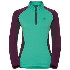 Bluzy sportowe damskie: Odlo Bluza damska Midlayer 1/2 zip PACT miętowa r. S (527081)