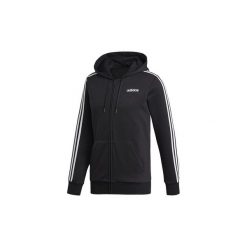 Bluzy adidas Essentials 3-Stripes Fleece Hoodie DQ3101. Czarne bluzy męskie marki Adidas, s, bez wzorów, bez kołnierzyka, bez rękawów, bez kaptura. Za 199,99 zł.