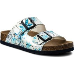 Chodaki damskie: Klapki DR. BRINKMANN - 701155 Weiss/Bleu 3