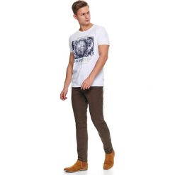 T-shirt z nadrukiem. Białe t-shirty męskie Top Secret, na lato, xxl, z nadrukiem, klasyczne, z klasycznym kołnierzykiem, krótkie. Za 39,99 zł.