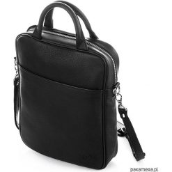 TORBA MĘSKA LISTONOSZKA PAOLO PERUZZI SKÓRA 94-C. Czarne torby męskie skórzane Pakamera, bez wzorów, ze skóry, eleganckie. Za 279,00 zł.