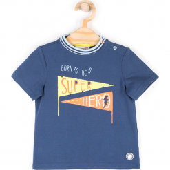 Koszulka. Niebieskie t-shirty chłopięce marki HERO ANIMALS, z aplikacjami, z elastanu, z długim rękawem. Za 29,90 zł.