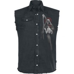 Koszule męskie: Spiral Dead Kiss Koszula bez rękawów – Workershirt czarny