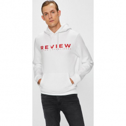 Review - Bluza. Szare bejsbolówki męskie Review, l, z nadrukiem, z bawełny, z kapturem. W wyprzedaży za 99,90 zł.