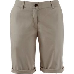 Bermudy ze stretchem bonprix brunatny. Pomarańczowe spodnie damskie bonprix, bez wzorów. Za 59,99 zł.