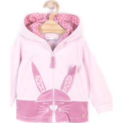 Bluza. Czerwone bluzy niemowlęce marki BUNNY, z aplikacjami, z bawełny, z długim rękawem, długie, z kapturem. Za 49,90 zł.