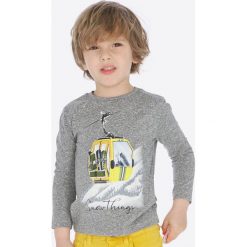 Mayoral - Longsleeve dziecięcy 92-134 cm. Niebieskie t-shirty chłopięce Mayoral, z nadrukiem, z bawełny, z długim rękawem. W wyprzedaży za 49,90 zł.
