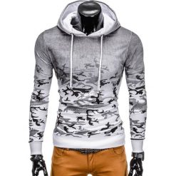 Bluzy męskie: BLUZA MĘSKA Z KAPTUREM B774 – SZARA/MORO