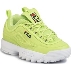 Sneakersy FILA - Disruptor Low Wmn 1010302.51F Sharp Green. Zielone półbuty damskie Fila, bez wzorów, ze skóry ekologicznej, bez obcasa, na płaskiej podeszwie, bez zapięcia. Za 429,00 zł.