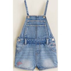 Mango Kids - Kombinezon dziecięcy Emara 80-104 cm. Niebieskie kombinezony dziewczęce marki Mango Kids, z haftami, z bawełny, bez rękawów. Za 89,90 zł.