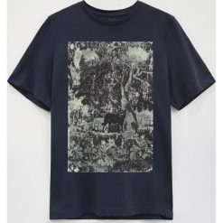 T-shirt z bawełny pima - Granatowy. Niebieskie t-shirty męskie Reserved, s, bez wzorów, z bawełny, bez kołnierzyka. Za 59,99 zł.