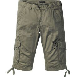 Długie bermudy bojówki Loose Fit bonprix ciemnooliwkowy. Zielone spodenki i szorty męskie bonprix, m, bez wzorów, długie. Za 109,99 zł.