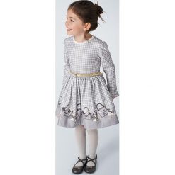 Mayoral - Sukienka dziecięca 92-134 cm. Szare sukienki dziewczęce Mayoral, w paski, z elastanu, z długim rękawem, długie, mini, rozkloszowane. Za 184,90 zł.