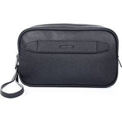 Kosmetyczka Armani Jeans. Czarne torby męskie skórzane Armani Jeans, z aplikacjami, z jeansu. Za 599,00 zł.