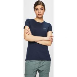 Jack Wolfskin - Top. Niebieskie bluzki damskie Jack Wolfskin, s, bez wzorów, z bawełny, z okrągłym kołnierzem. W wyprzedaży za 99,90 zł.