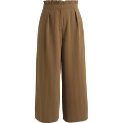 Spodnie z wysokim stanem: Topshop Petite FRILL WAIST Spodnie materiałowe khaki