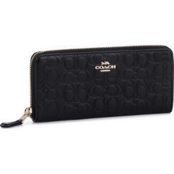 Duży Portfel Damski COACH - Sig Slim Acc Zip 73740 GDBLK Black. Czarne portfele damskie Coach, bez wzorów, ze skóry. Za 649,00 zł.