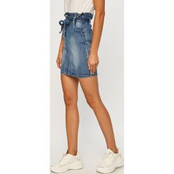Answear - Spódnica jeansowa Answear Lab. Niebieskie spódniczki damskie ANSWEAR, na co dzień, s, bez wzorów, z jeansu, casualowe, z podwyższonym stanem, mini, proste. Za 119,90 zł.
