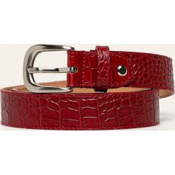 Answear - Pasek skórzany. Czerwone paski damskie ANSWEAR, w paski, ze skóry. W wyprzedaży za 49,90 zł.