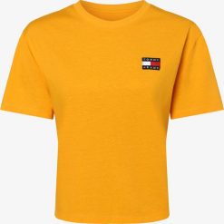 Tommy Jeans - T-shirt damski, żółty. Żółte t-shirty damskie Tommy Jeans, xs, z aplikacjami, z bawełny, bez kołnierzyka. Za 179,95 zł.