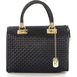 Torebki klasyczne damskie: Skórzana torebka w kolorze granatowym - 30 x 26 x 15 cm