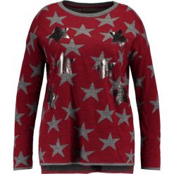 Swetry klasyczne damskie: Open End STARS Sweter red