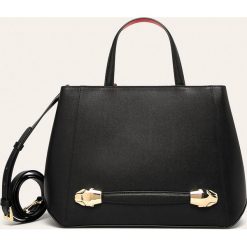 Cavalli Class - Torebka skórzana. Czarne torby damskie na zakupy Cavalli Class, w paski, ze skóry ekologicznej, na ramię, bez dodatków. Za 1399,00 zł.