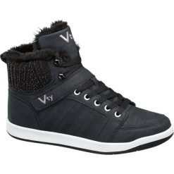 Trampki damskie Vty czarne. Czarne trampki i tenisówki damskie marki Vty, bez wzorów, z gumy, na sznurówki. Za 139,90 zł.