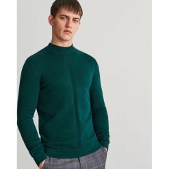 Sweter ze stójką - Turkusowy. Niebieskie swetry klasyczne męskie marki Reserved, s, ze stójką. Za 139,99 zł.
