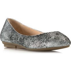 Buty damskie. Szare baleriny damskie Wittchen, bez wzorów, ze skóry, klasyczne, bez obcasa. W wyprzedaży za 127,41 zł.